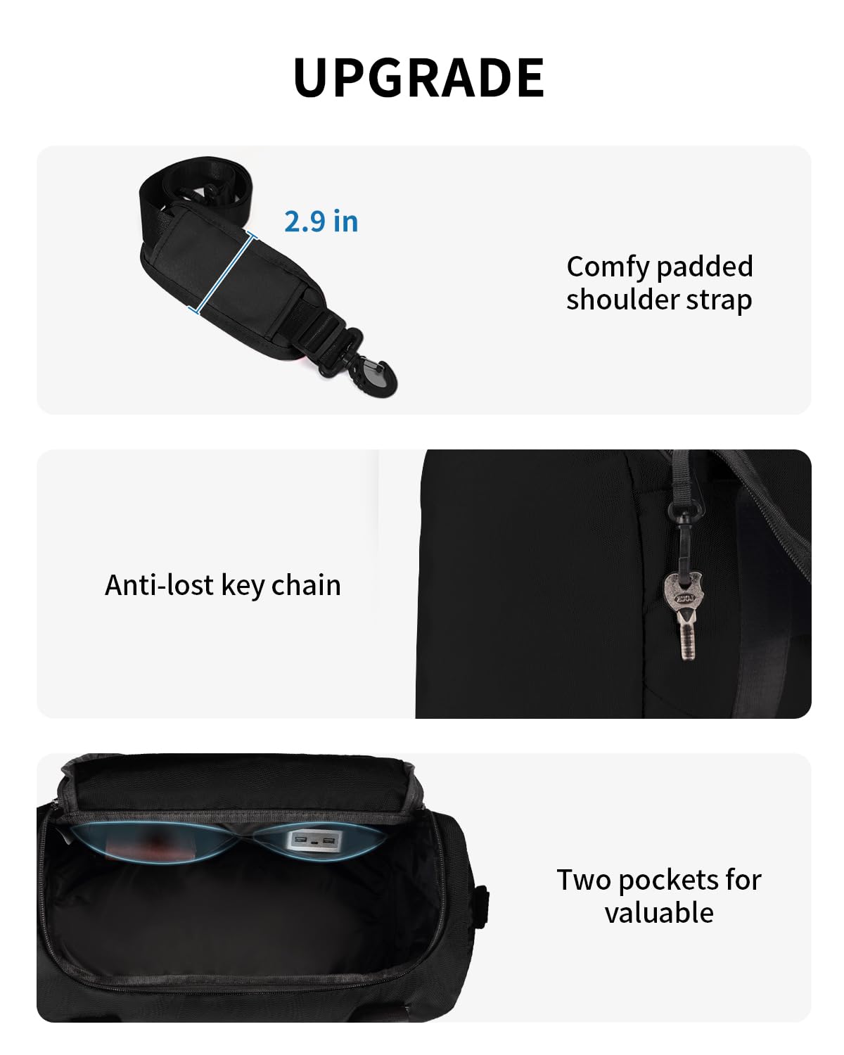 ECOHUB 16'' Personal Item Bag Mini Duffel Bag Small Travel Bag Underseat Carry on Bag for United Airlines Gym Bag for Women and Men - Image 5