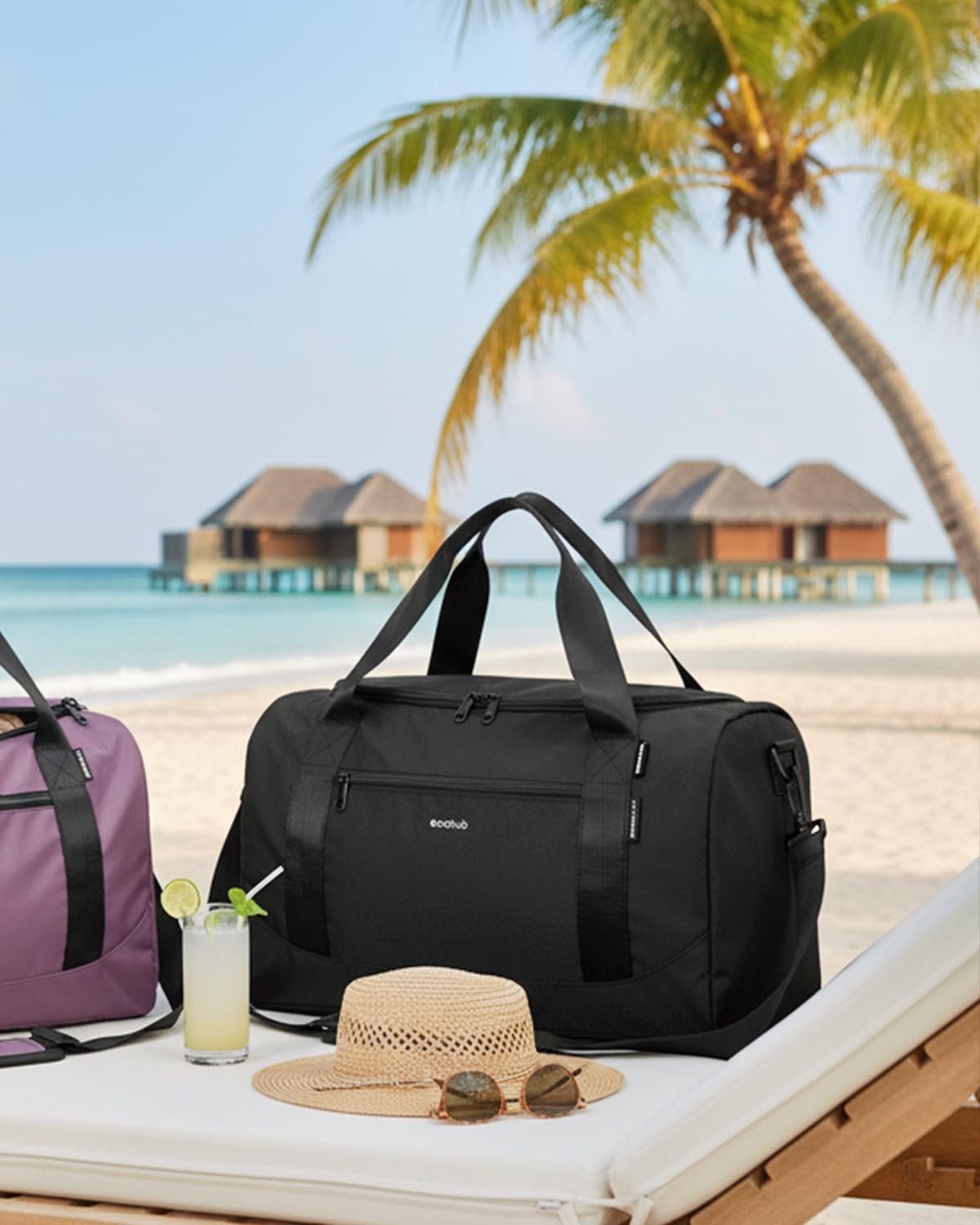 ECOHUB 16'' Personal Item Bag Mini Duffel Bag Small Travel Bag Underseat Carry on Bag for United Airlines Gym Bag for Women and Men - Image 9