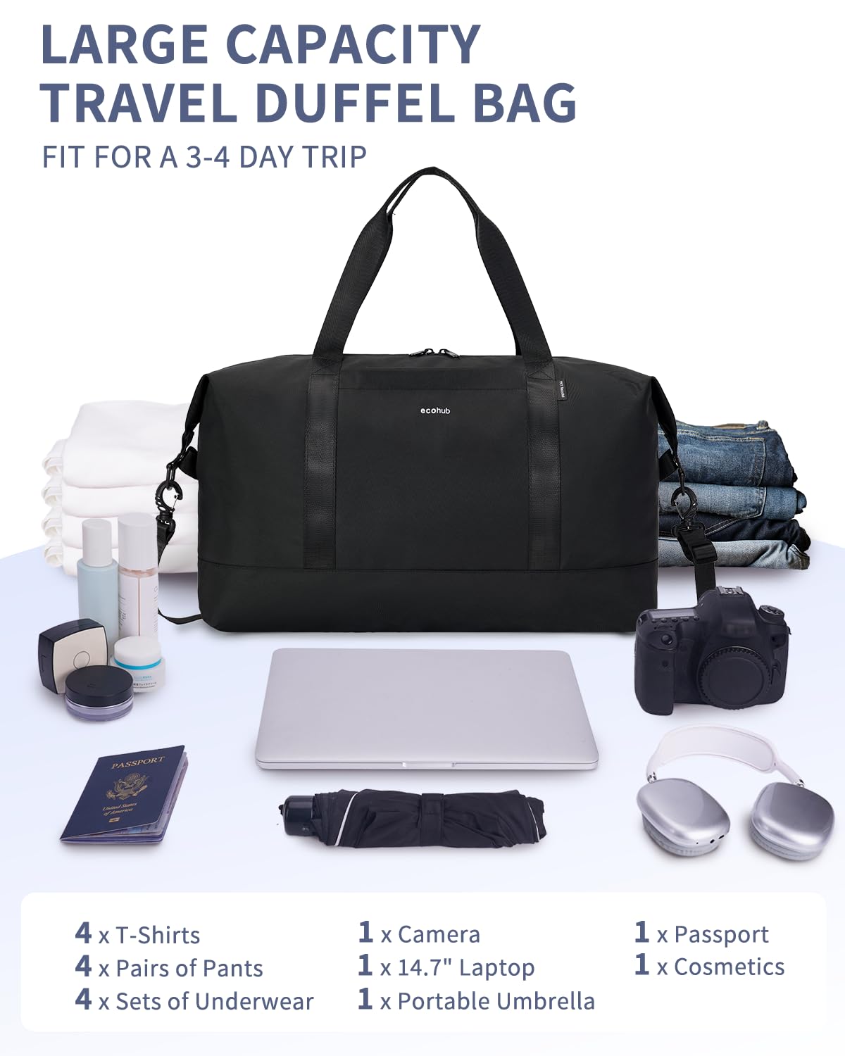 ECOHUB 17'' Travel Backpack For Women Men and Spirit Airlines Personal Item Bag 18x14x8 - Image 9