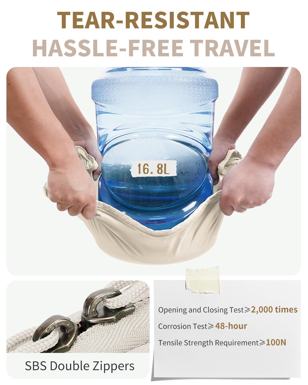 ECOHUB 6 Set Packing Cubes for Travel Durable Suitcase Organizer Bags Set with Personalized Tag Travel Essentials with Shoe Bag Traveling Accessories for Luggage Machine Washable, Beige - Image 4