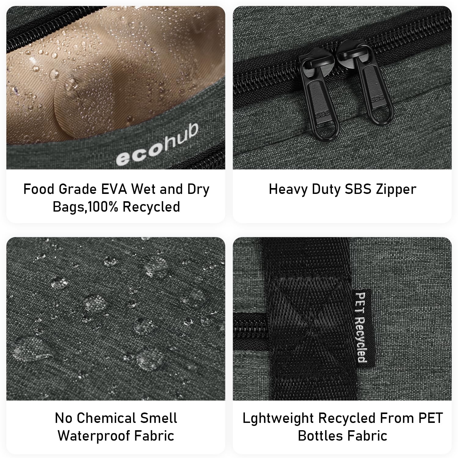 ECOHUB For Spirit Airlines Personal ItemBag 18x14x8 Travel Duffel Bags with Laptop Compartment & ShoeBag Underseat Carry on Bag with Wet Pocket, 30L (Gray) - Image 5