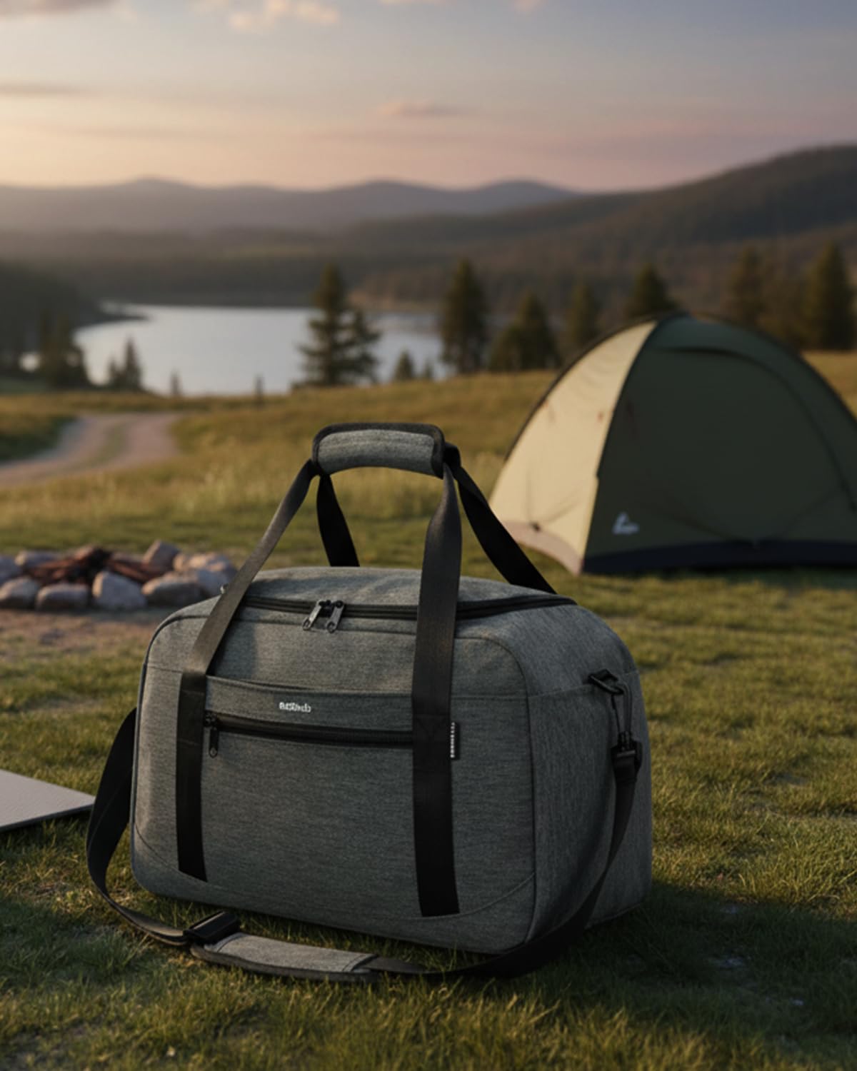 ECOHUB For Spirit Airlines Personal ItemBag 18x14x8 Travel Duffel Bags with Laptop Compartment & ShoeBag Underseat Carry on Bag with Wet Pocket, 30L (Gray) - Image 7