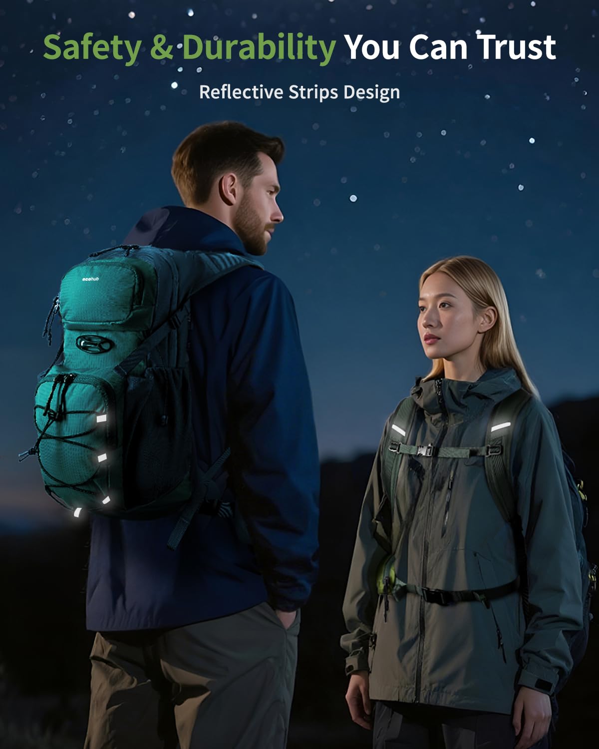 ECOHUB Hydration Backpack for Men Women, 20L Lightweight Hiking Daypack Cycling Backpack with 2L Water Bladder, Insulated Hydration Pack with Waist Pack - Image 7