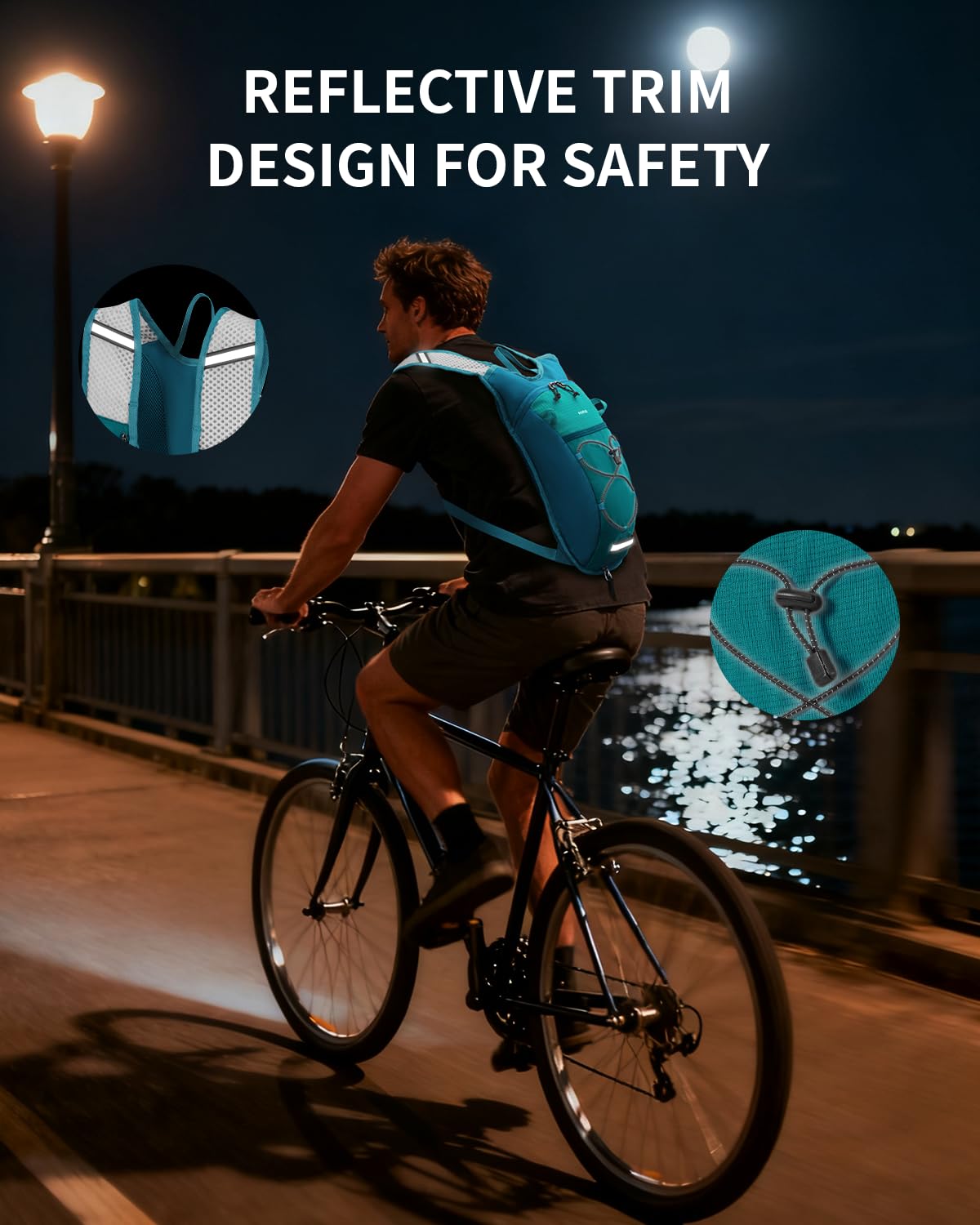 ECOHUB Hydration Backpack with 2L Water Bladder, Lightweight Running Hydration Pack for Men Women, Breathable Hiking Cycling Backpack for Outdoor Sports Marathon Travel - Image 5