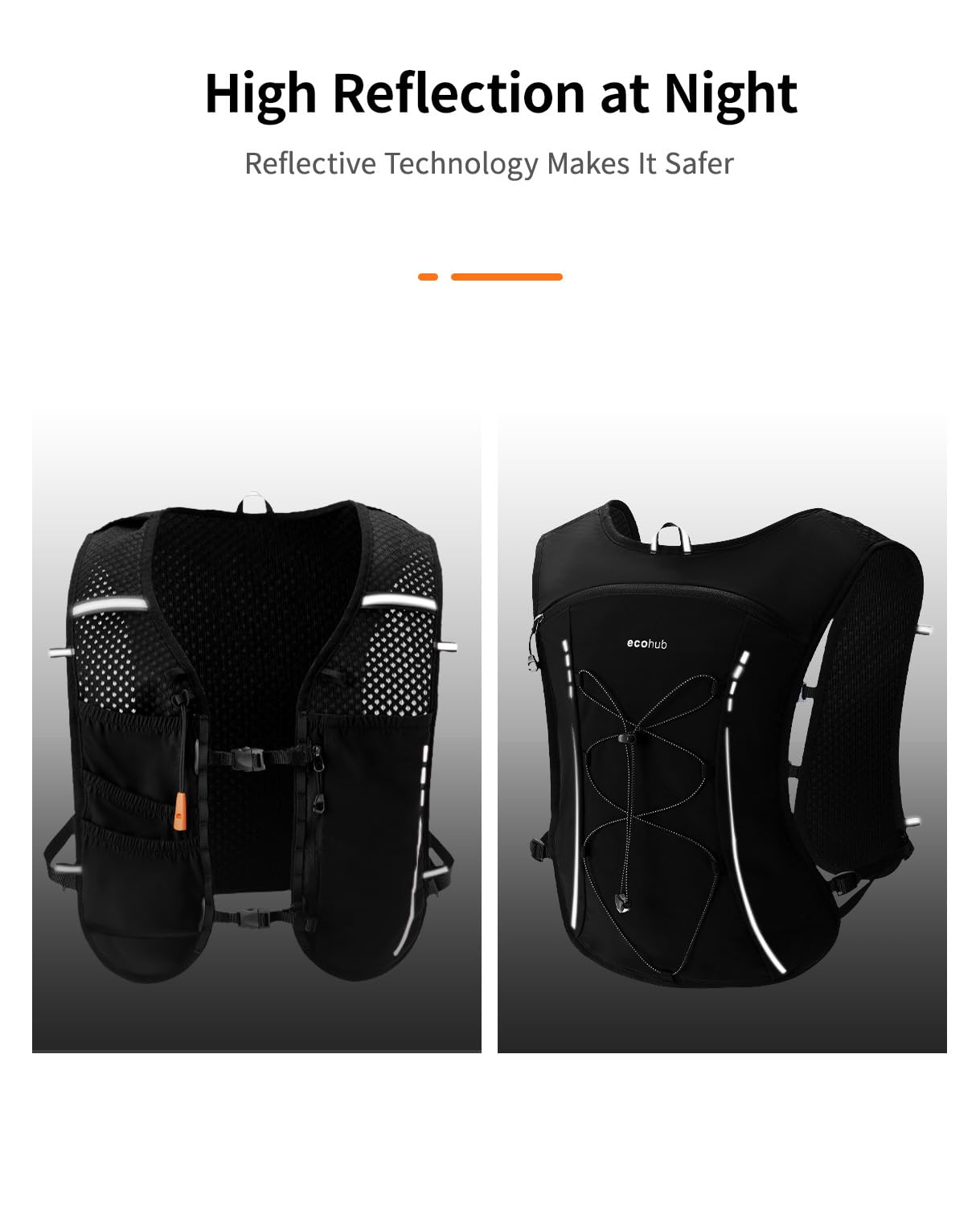 ECOHUB Running Hydration Vest Backpack,Lightweight Breathable Pack with 2L Water Bladder Bag Daypack for Hiking Trail Running Cycling Race Marathon for Women Men - Image 5