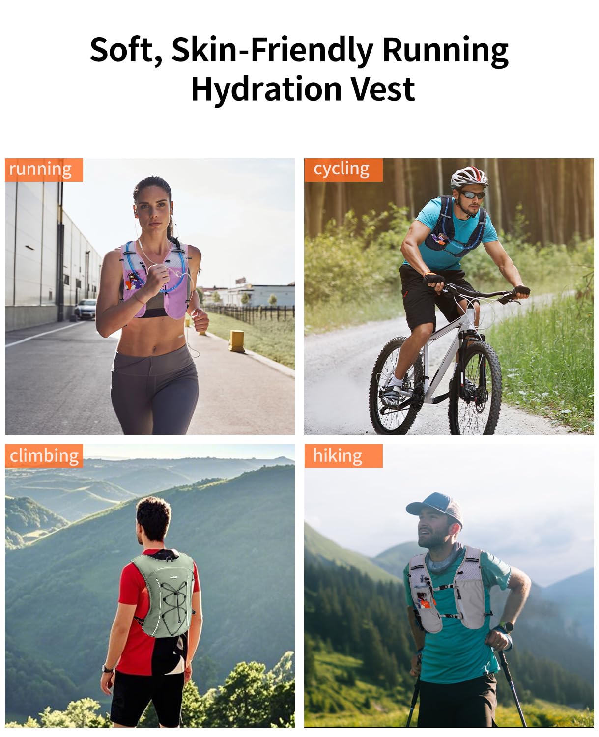 ECOHUB Running Hydration Vest Backpack,Lightweight Breathable Pack with 2L Water Bladder Bag Daypack for Hiking Trail Running Cycling Race Marathon for Women Men - Image 7