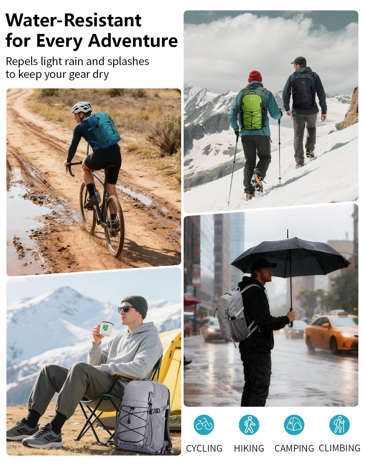 ECOHUB Small Hiking Backpack for Men Women, 20L Lightweight Travel Backpacks Water Resistant Camping Cycling Hiking Daypack - Image 5