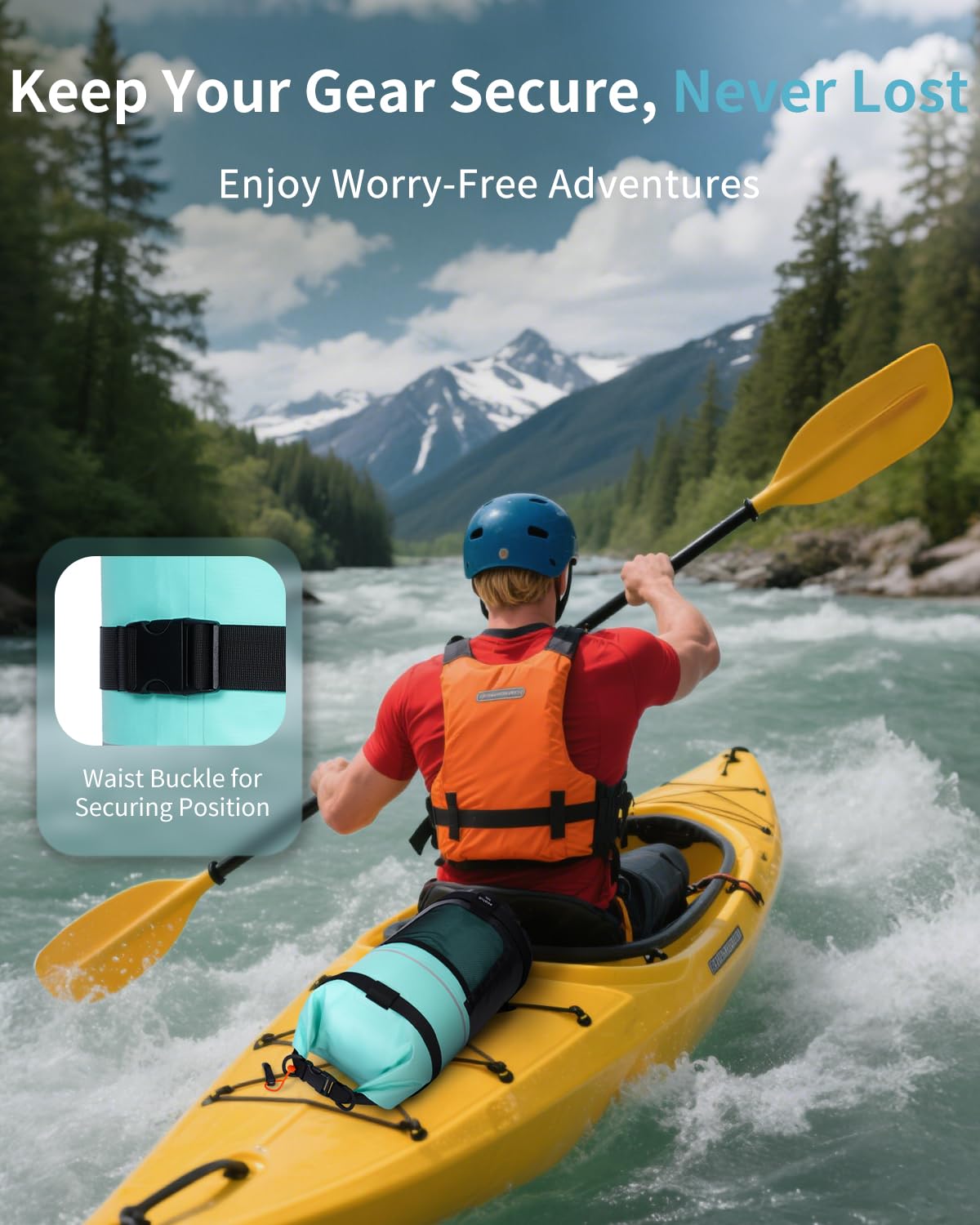 ECOHUB Waterproof Dry Bag for Women Men, 5L/10L/20L Roll Top Lightweight Dry Storage Bag Backpack for Travel Kayaking Hiking Floating with Waterproof Phone Case - Image 6